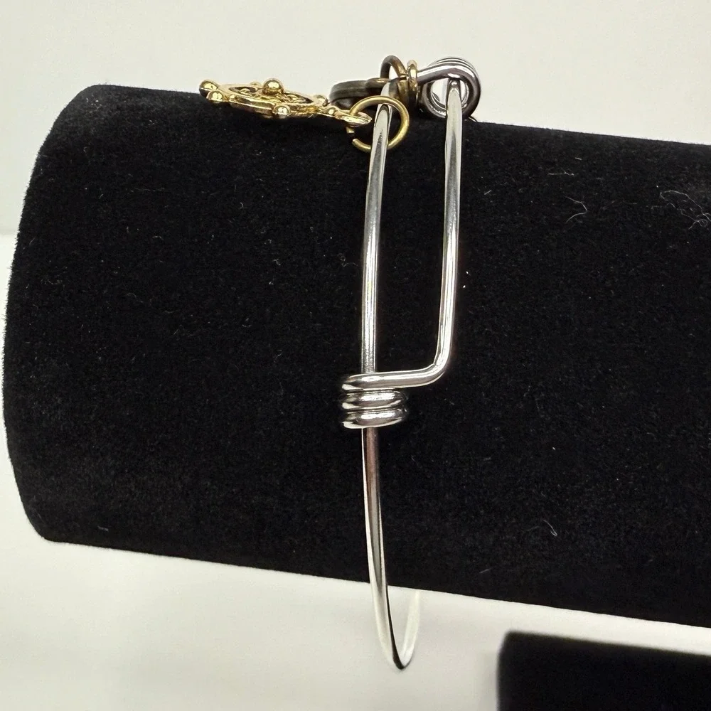 Zodiac Pisces Charm Bangle Bracelet Silver Gold Tone Initial A Nautical Wheel